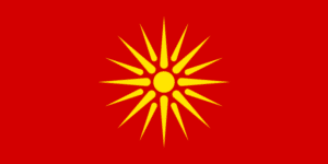 Bandeira oficial da FYROM entre 1992 e 1995