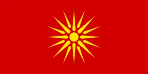 Bandeira oficial da FYROM entre 1992 e 1995